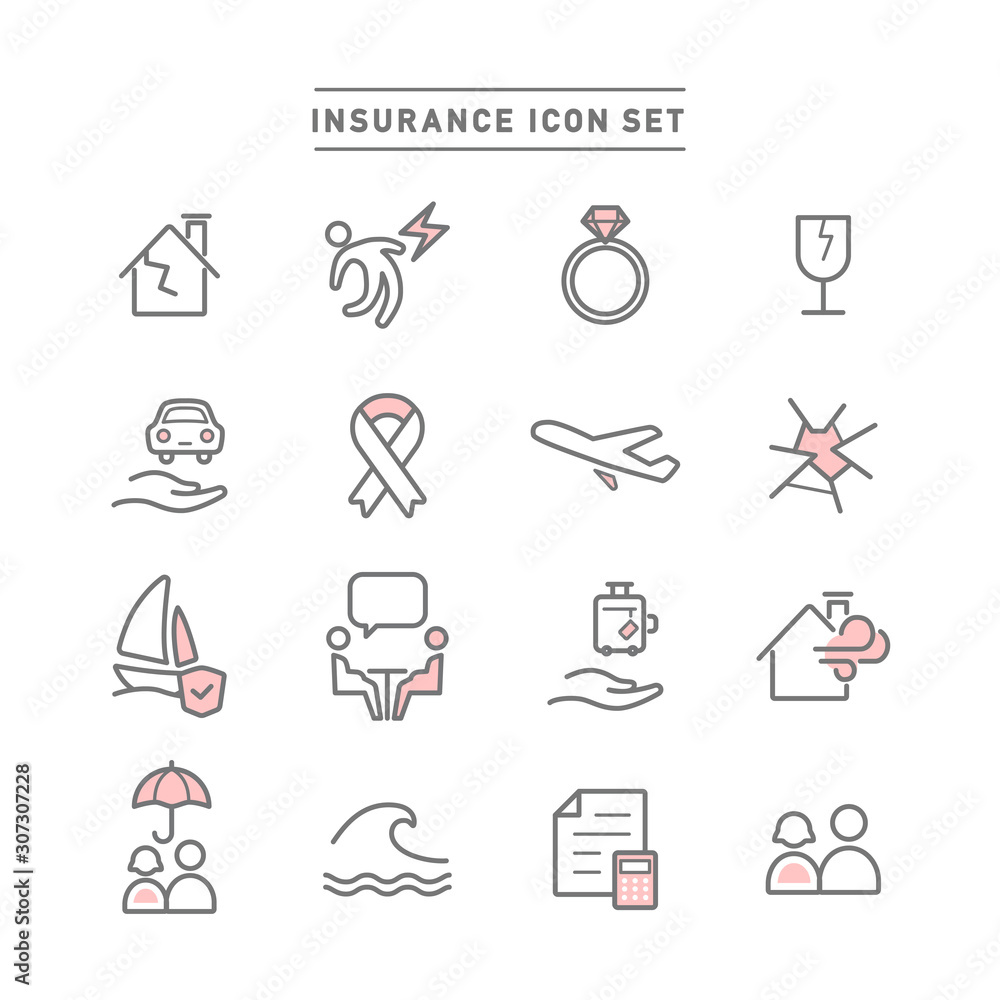 INSURANCE ICON SET INSURANCE ICON SET