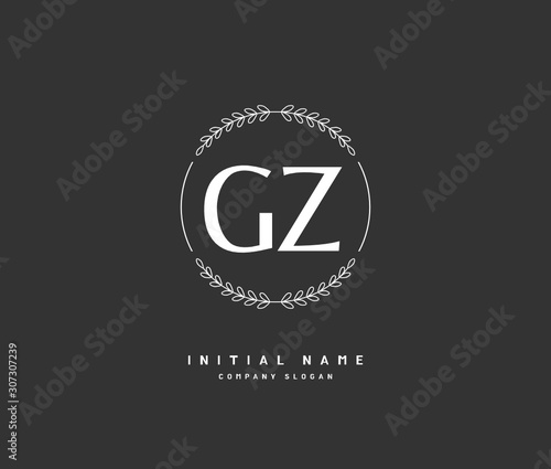 Free Download G Z GZ Beauty vector initial logo, handwriting logo of initial signature, wedding, fashion, jewerly, boutique, floral and botanical with creative template for any company or business. - GFXLoad