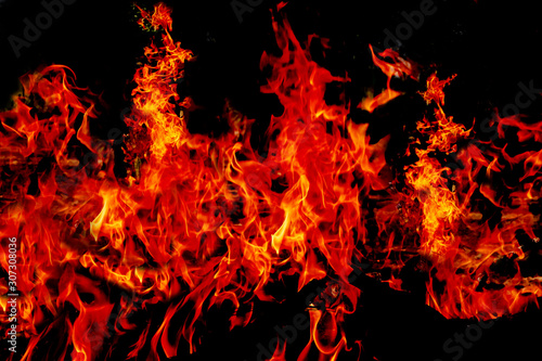 blaze fire flame on black background