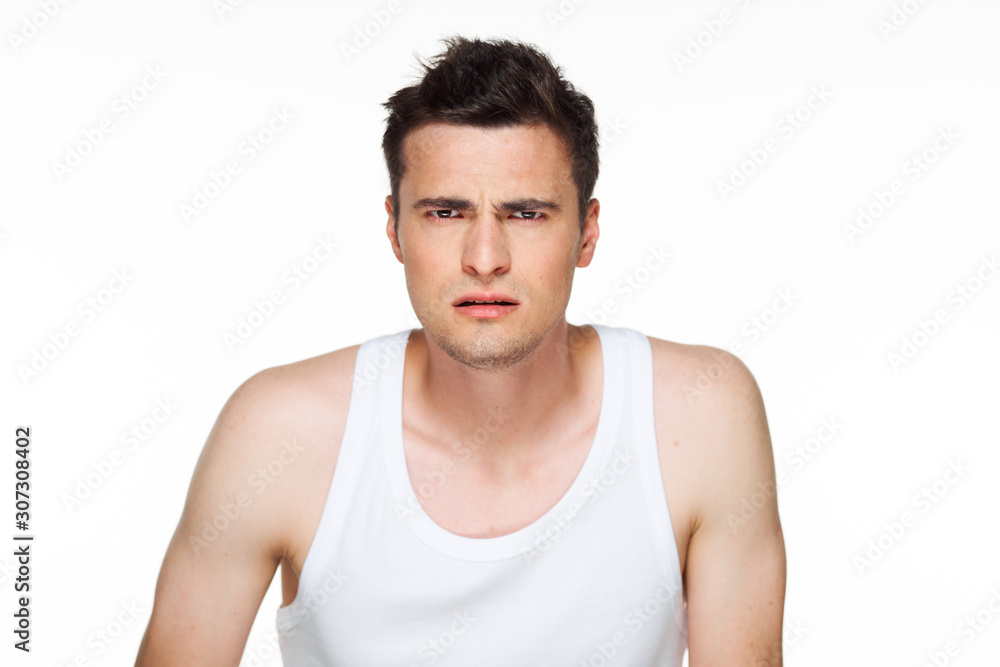 Fototapeta premium portrait of young man isolated on white background
