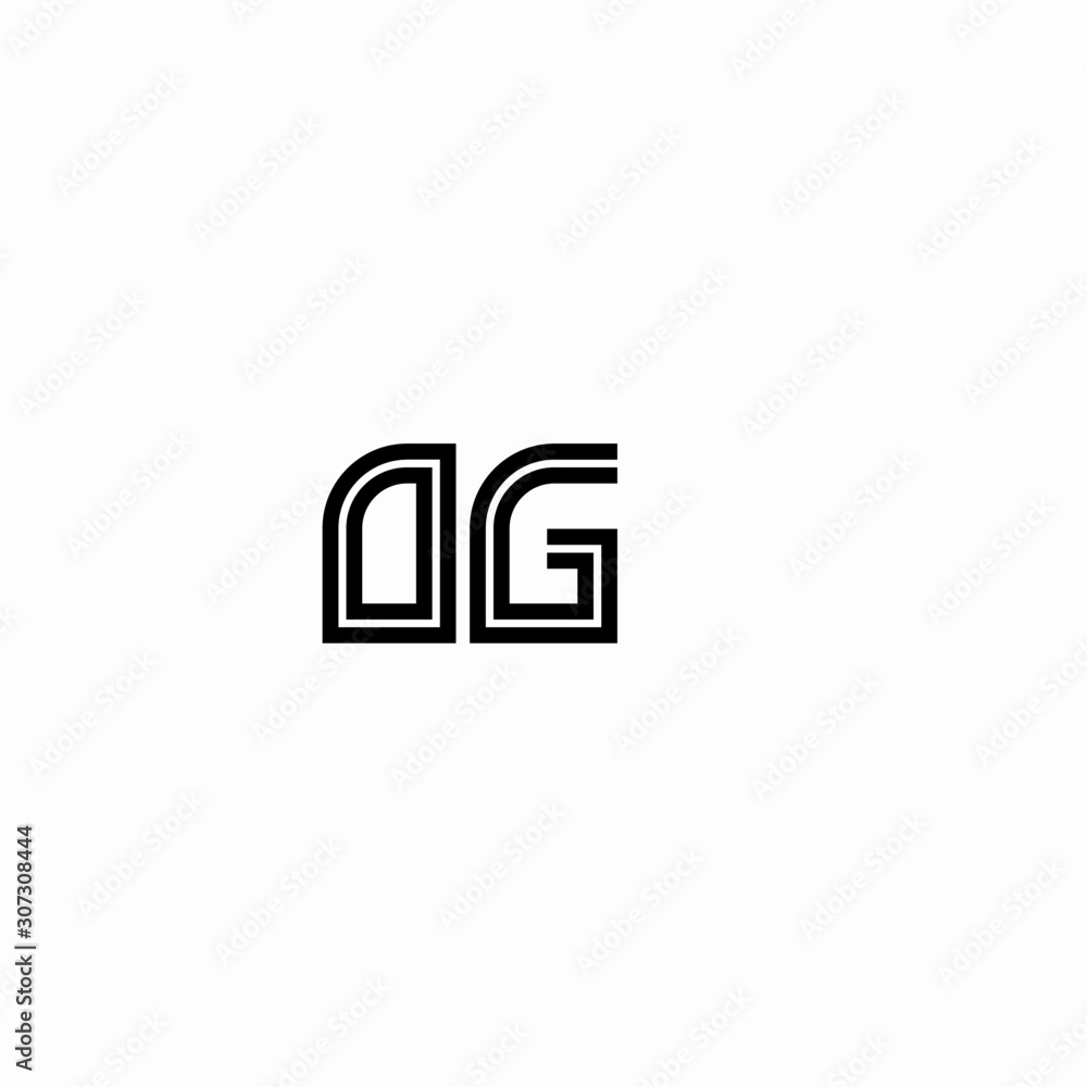 Initial outline letter OG style template Initial outline letter OG style template