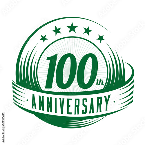 100 years anniversary design template. 100th logo. Vector and illustration.