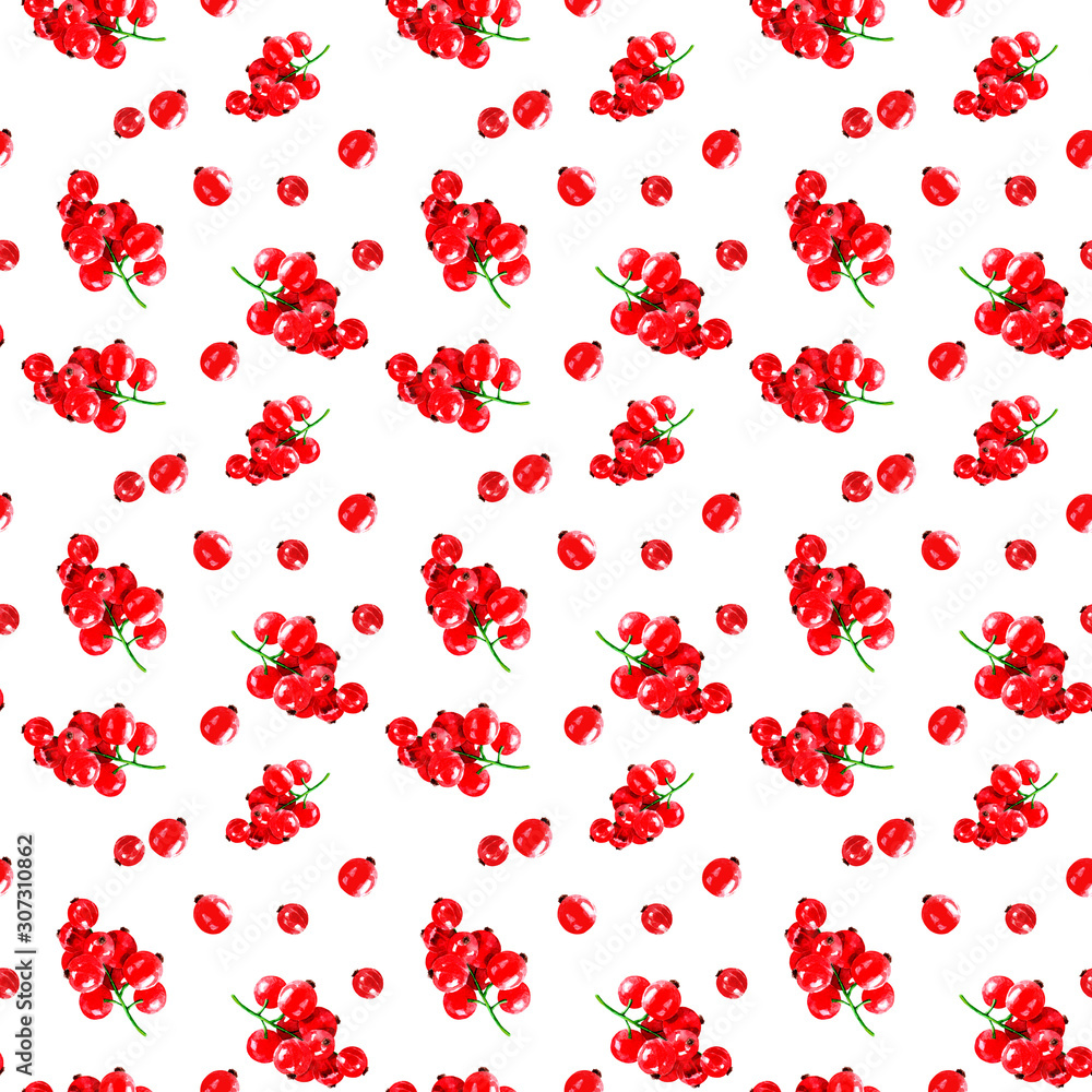 Red currant berries on white background. Red currant berries on white background.