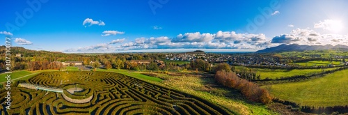 aerial panoramic view of castlewellan area ,Northern Ireland