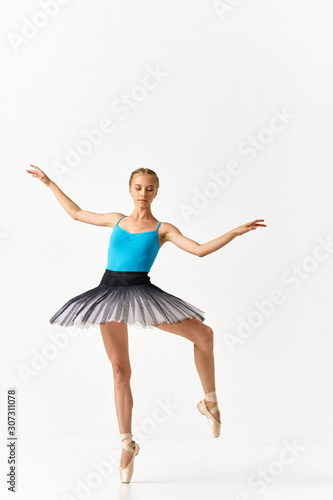 young woman jumping in air