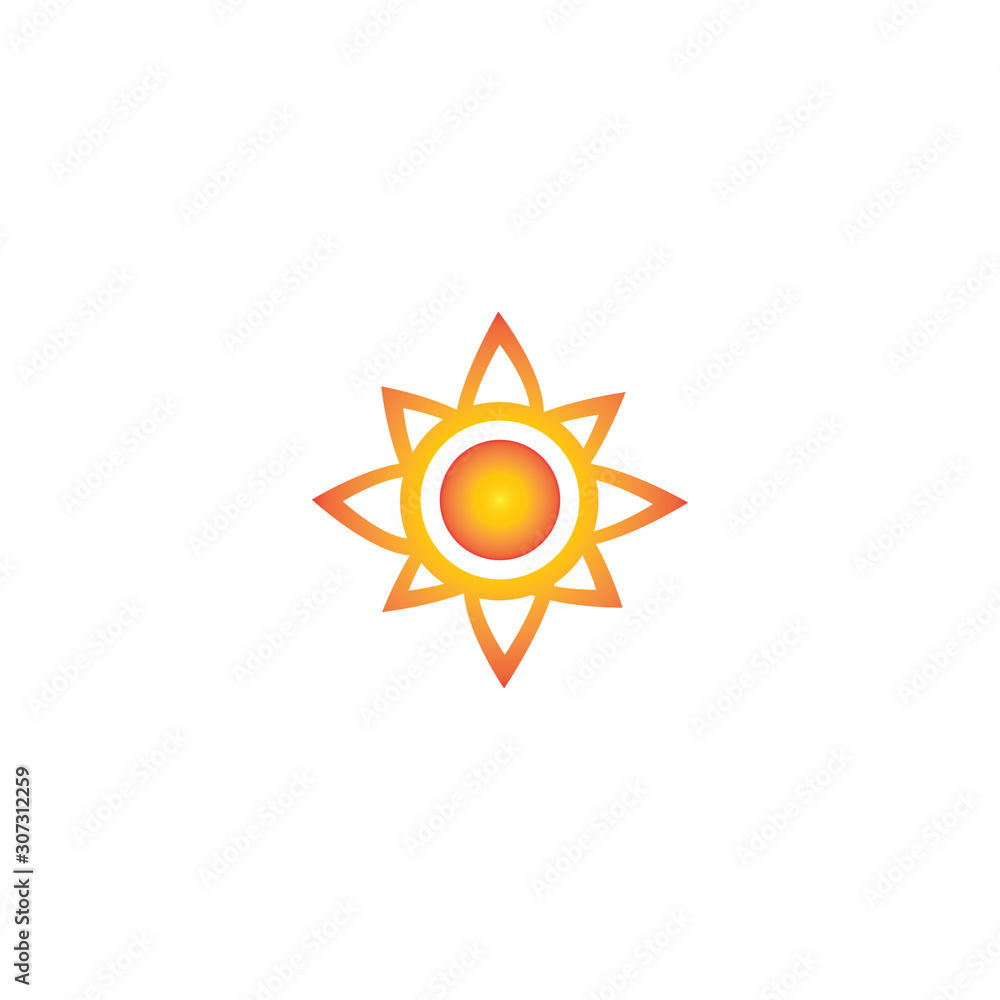 sun ilustration logo vector template. sun ilustration logo vector template.