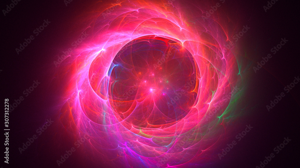 Obraz premium 3D rendering abstract red fractal light background
