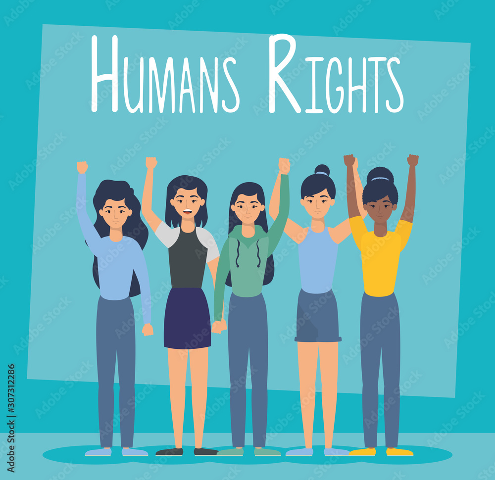 young interracial people with human rights label young interracial people with human rights label