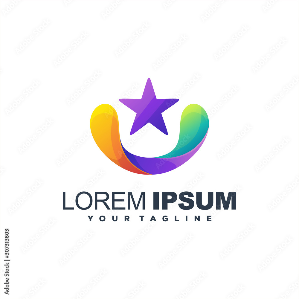 awesome star gradient logo design awesome star gradient logo design