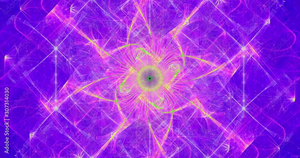 Rapid color changing abstract fractal background with an exploding starlike flower with intricate decorative geometric pattern in bright colors, 4k, 4096p, 25fps Rapid color changing abstract fractal background with an exploding starlike flower with intricate decorative geometric pattern in bright colors, 4k, 4096p, 25fps