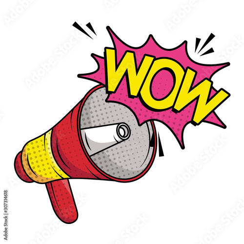 megaphone sound device pop art style