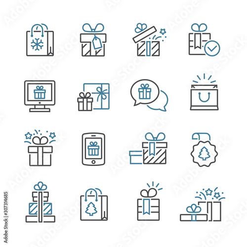 Set of gift boxes icon