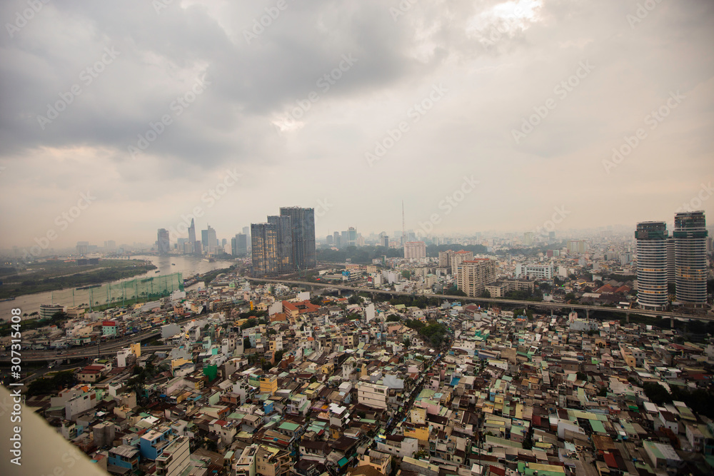 Fototapeta premium Vietnam, Ho chi minh city , saigon view on downtown.