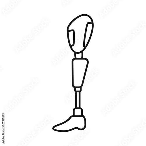 Isolated object of leg and prosthesis icon. Graphic of leg and amputation stock symbol for web.