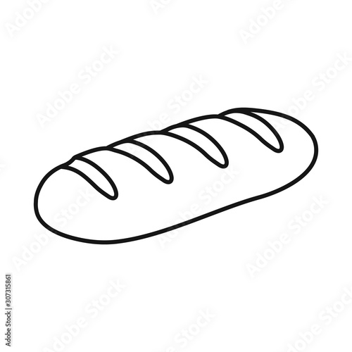 Vector illustration of loaf and bread icon. Graphic of loaf and baguette stock symbol for web.