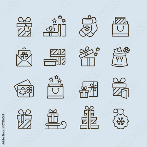 Set of gift boxes icon