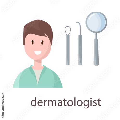 Isolated object of dermatologist and scar symbol. Collection of dermatologist and dermatology stock symbol for web.