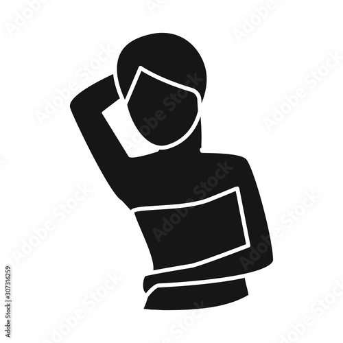 Vector illustration of woman and depilation symbol. Set of woman and armpit stock vector illustration.
