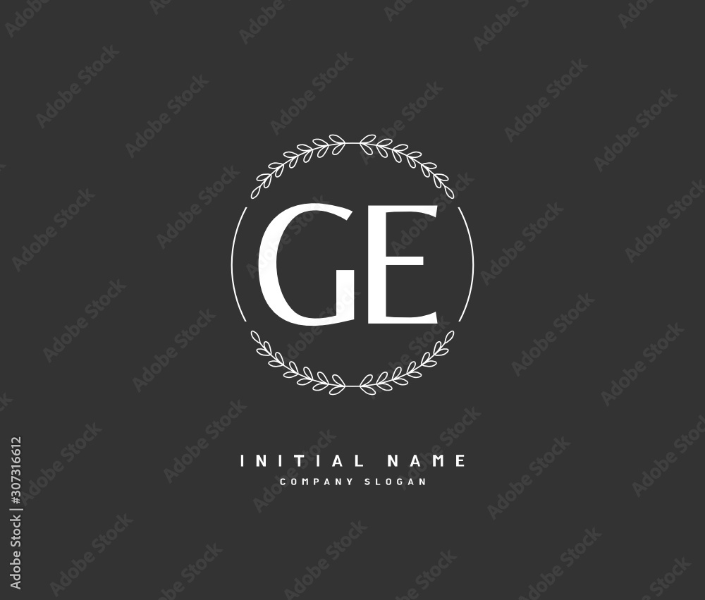 G E GE Beauty vector initial logo, handwriting logo of initial signature, wedding, fashion, jewerly, boutique, floral and botanical with creative template for any company or business. G E GE Beauty vector initial logo, handwriting logo of initial signature, wedding, fashion, jewerly, boutique, floral and botanical with creative template for any company or business.