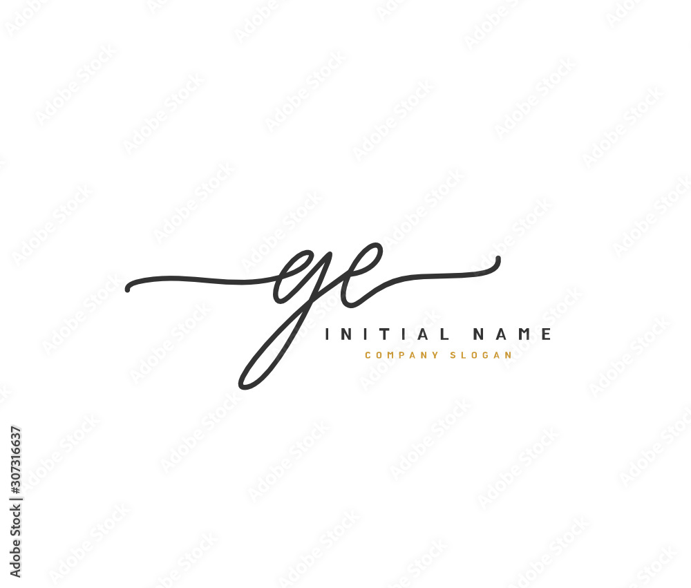 G E GE Beauty vector initial logo, handwriting logo of initial signature, wedding, fashion, jewerly, boutique, floral and botanical with creative template for any company or business.