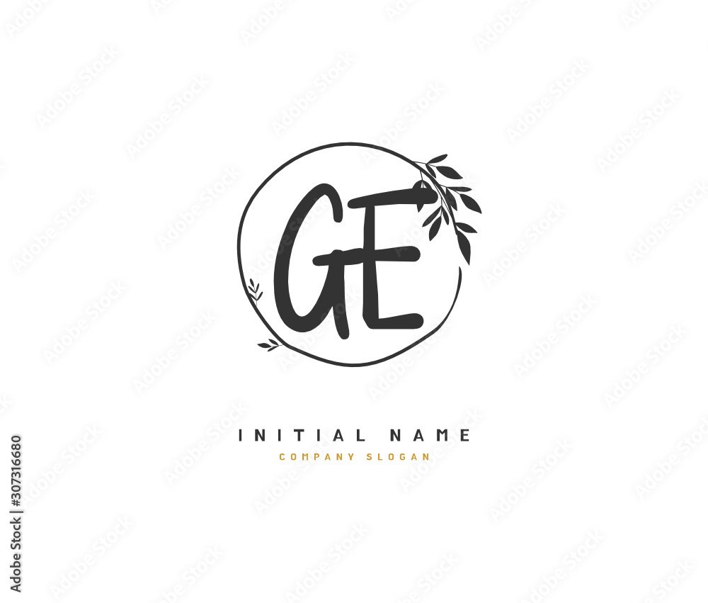 G E GE Beauty vector initial logo, handwriting logo of initial signature, wedding, fashion, jewerly, boutique, floral and botanical with creative template for any company or business. G E GE Beauty vector initial logo, handwriting logo of initial signature, wedding, fashion, jewerly, boutique, floral and botanical with creative template for any company or business.