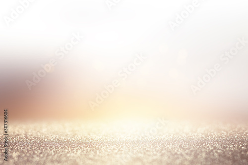 abstract background of glitter vintage lights . silver, purple and white. de-focused