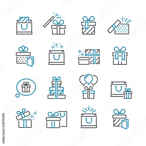 Set of gift boxes icon