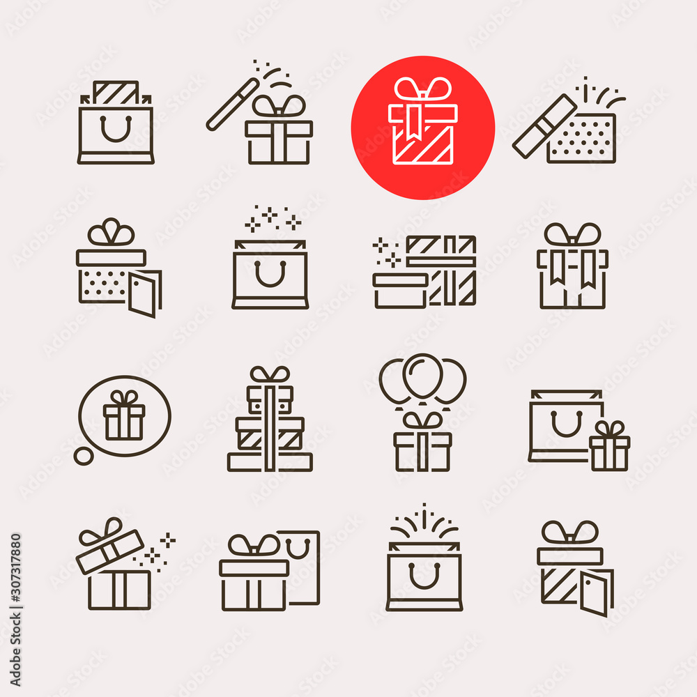Set of gift boxes icon Set of gift boxes icon