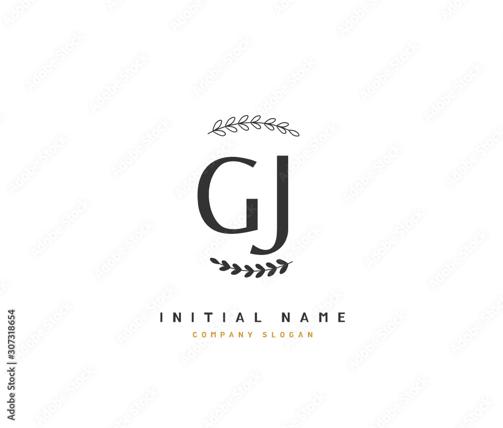 G J GJ Beauty vector initial logo, handwriting logo of initial signature, wedding, fashion, jewerly, boutique, floral and botanical with creative template for any company or business. G J GJ Beauty vector initial logo, handwriting logo of initial signature, wedding, fashion, jewerly, boutique, floral and botanical with creative template for any company or business.