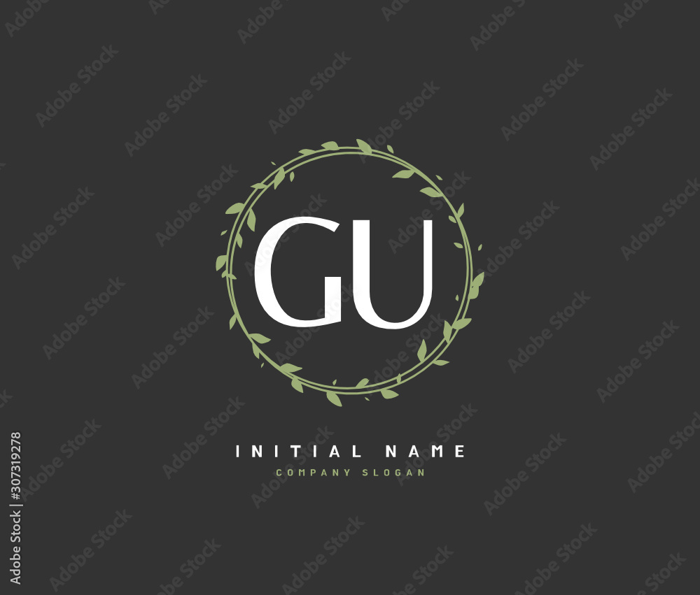G U GU Beauty vector initial logo, handwriting logo of initial signature, wedding, fashion, jewerly, boutique, floral and botanical with creative template for any company or business. G U GU Beauty vector initial logo, handwriting logo of initial signature, wedding, fashion, jewerly, boutique, floral and botanical with creative template for any company or business.