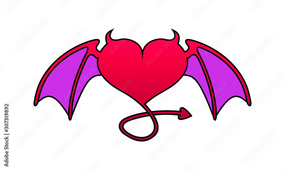 heart with devil wings