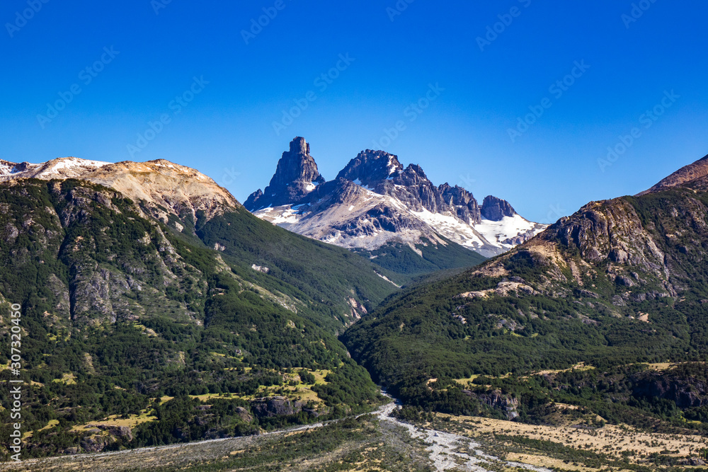 Landscape of Coyhaique valley with beautiful mountains view, Patagonia, Chile, South America