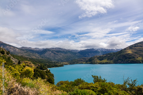 General Carrera lake and mountains beautiful landscape, Chile, Patagonia, South America