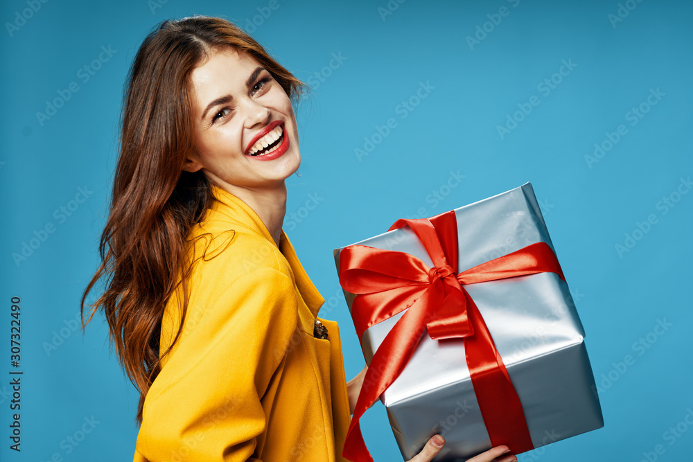 young woman with gift young woman with gift