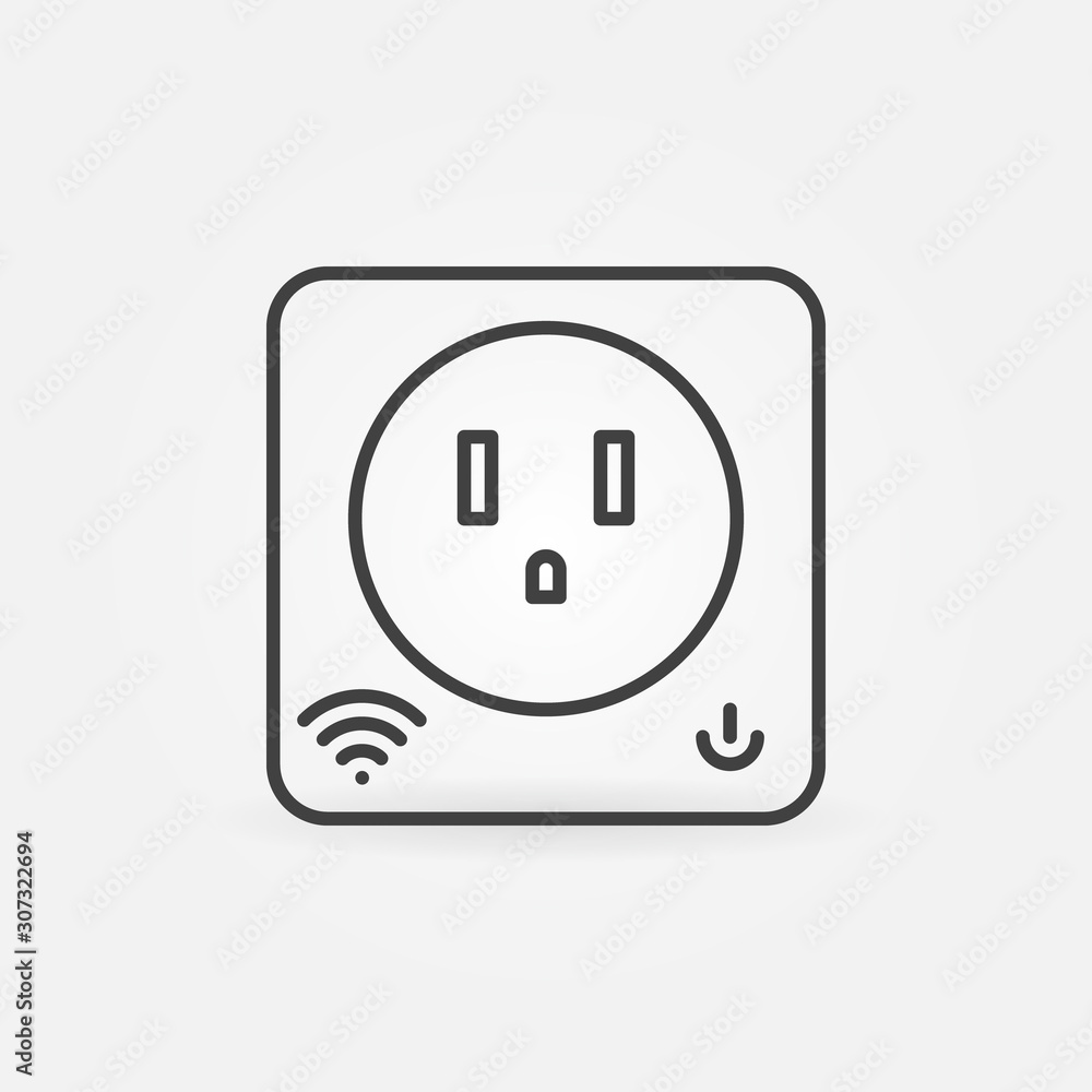 US Smart Socket vector simple icon or symbol in thin line style US Smart Socket vector simple icon or symbol in thin line style