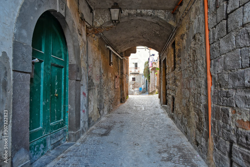 Teano  Italy  11 30 2019. A street among the old houses of a medieval village