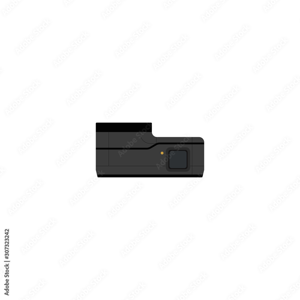 Action camera illustration. Top view. Camera for active sports. Ultra HD. 4K Action camera illustration. Top view. Camera for active sports. Ultra HD. 4K