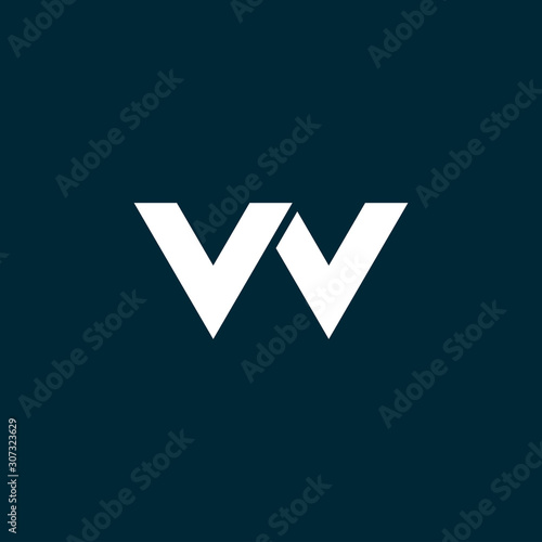 Creative Initial letter VW/WV abstract Vector logo for company identity. lowercase w and v initial design template. Vector illustration.