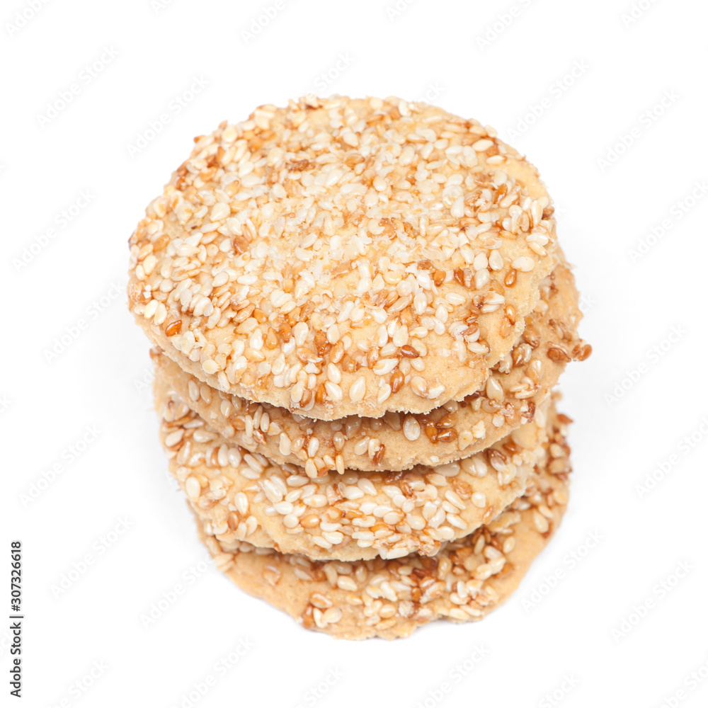 Group of cookies with sesame seeds Group of cookies with sesame seeds