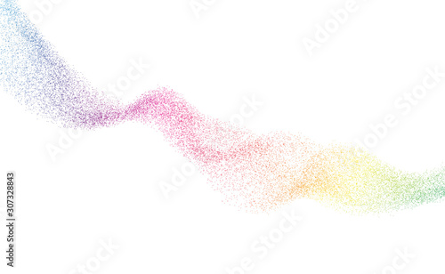 Dynamic particles. Digital flow. Smoke wave.