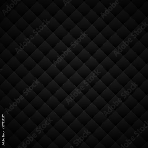 Abstract luxury style black geometric squares pattern design with dots lines grid on dark background.