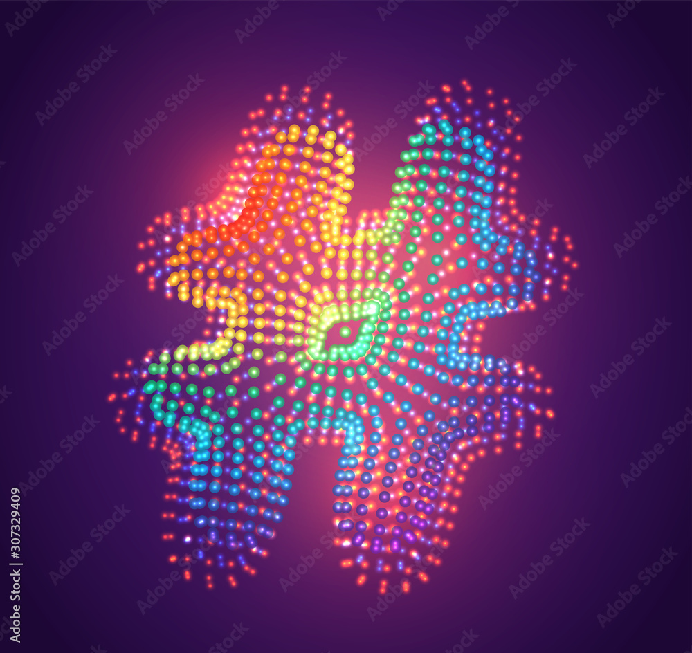 Obraz premium vector symbol of luminous dots, rainbow gradient