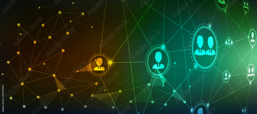 2d illustration Business Network 2d illustration Business Network