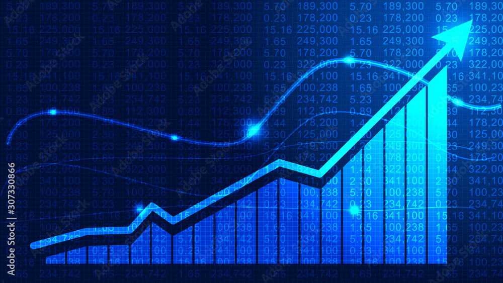 Fototapeta premium Financial stock market chart technical abstract background