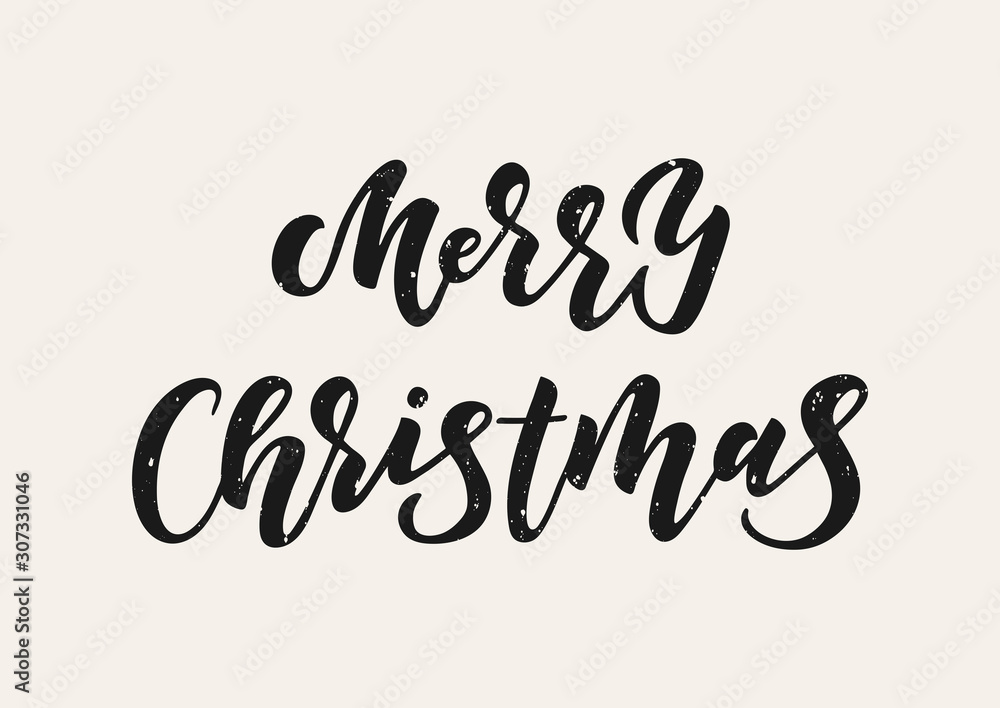 Merry Christmas hand drawn lettering