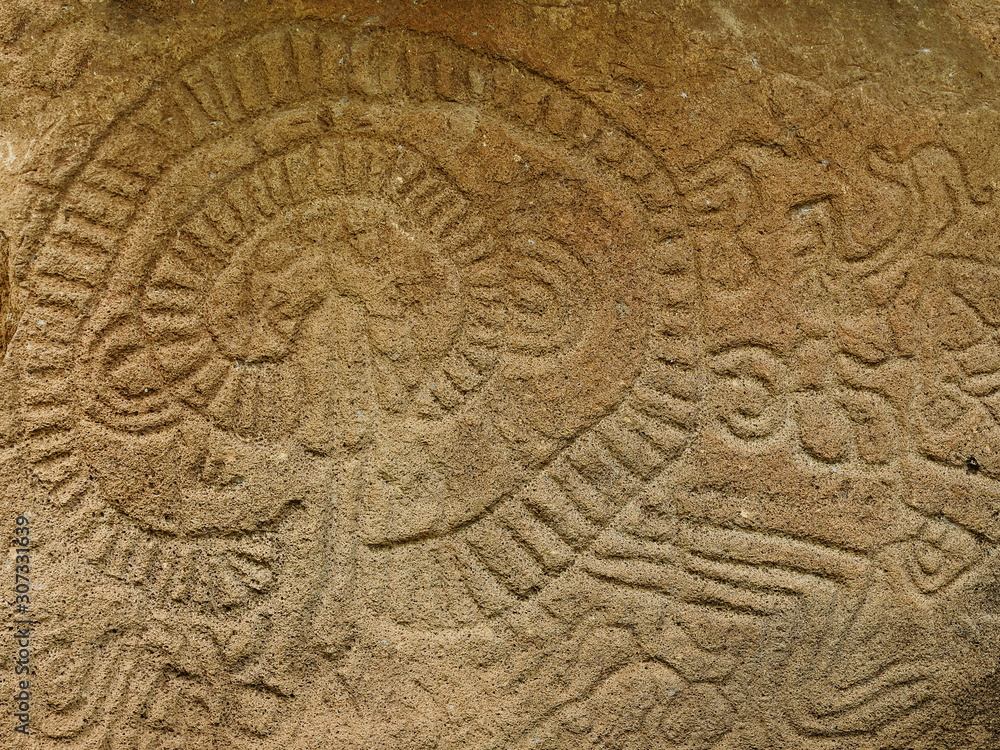 Central America, Nicaragua, Petroglyphs on an Ometepe island