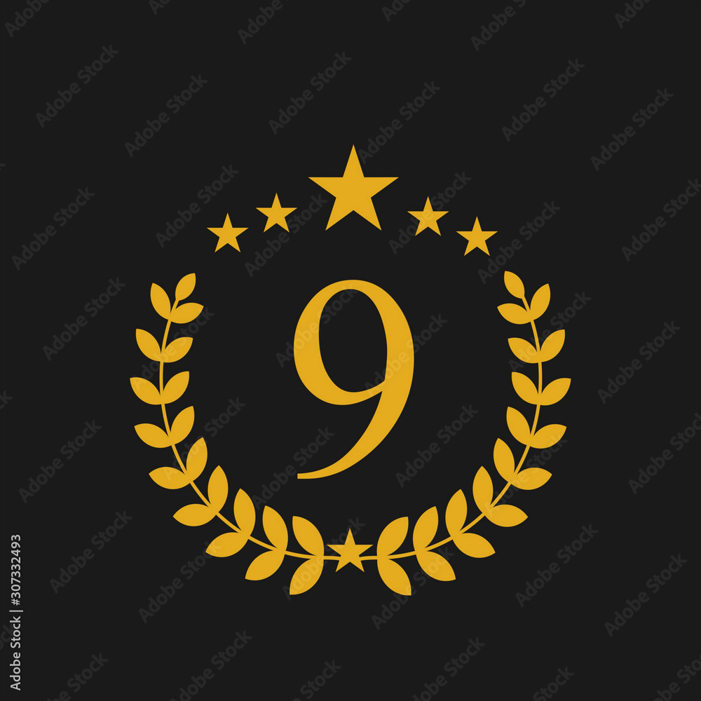 Naklejka premium Gold award wreaths on black background. Vector illustration.