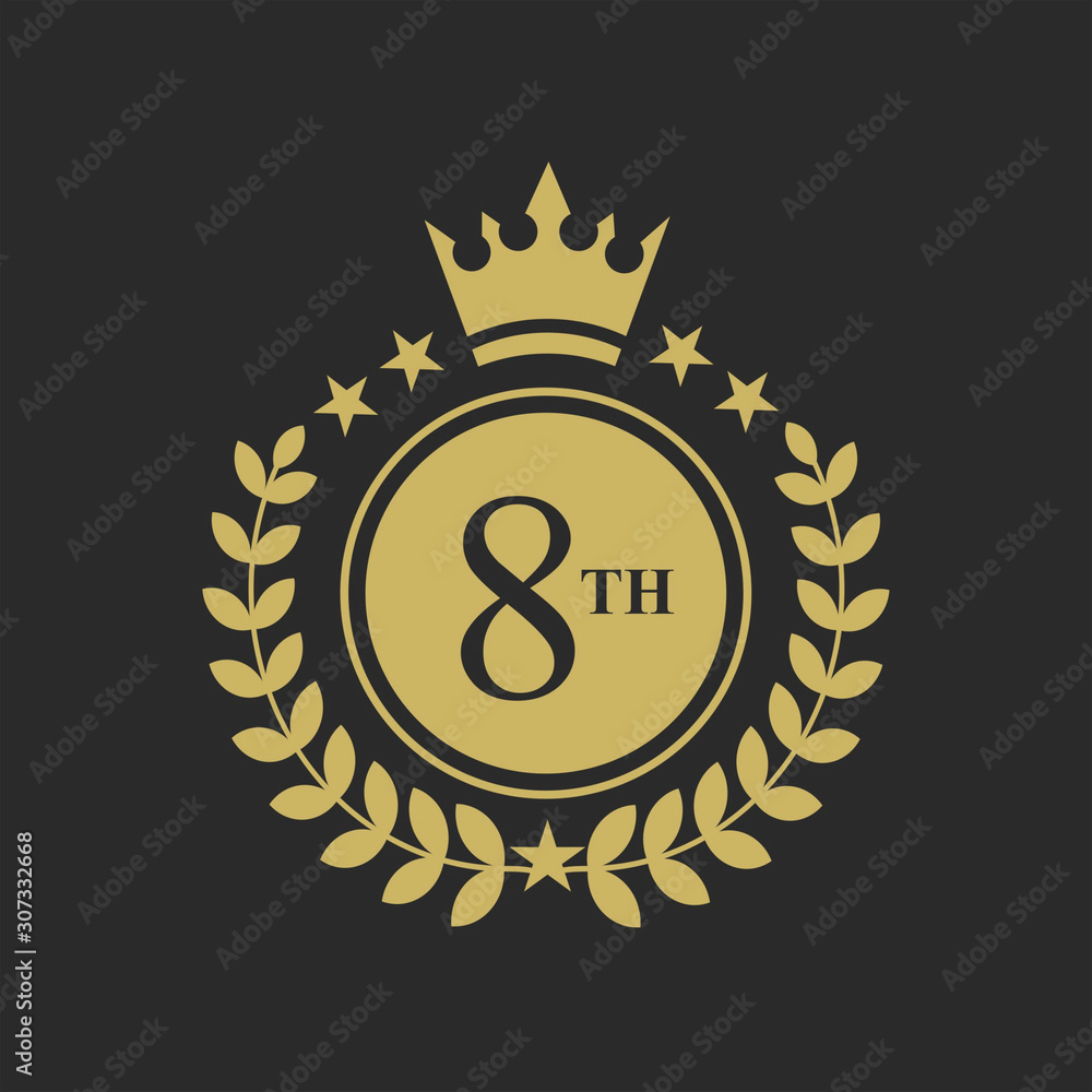 Naklejka premium Gold Medal Vector. Golden Place Badge. Sport Game Golden Challenge Award. Red Ribbon illustration.