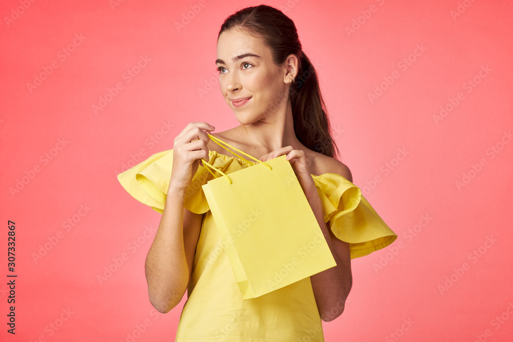 Fototapeta premium young woman with shopping bags