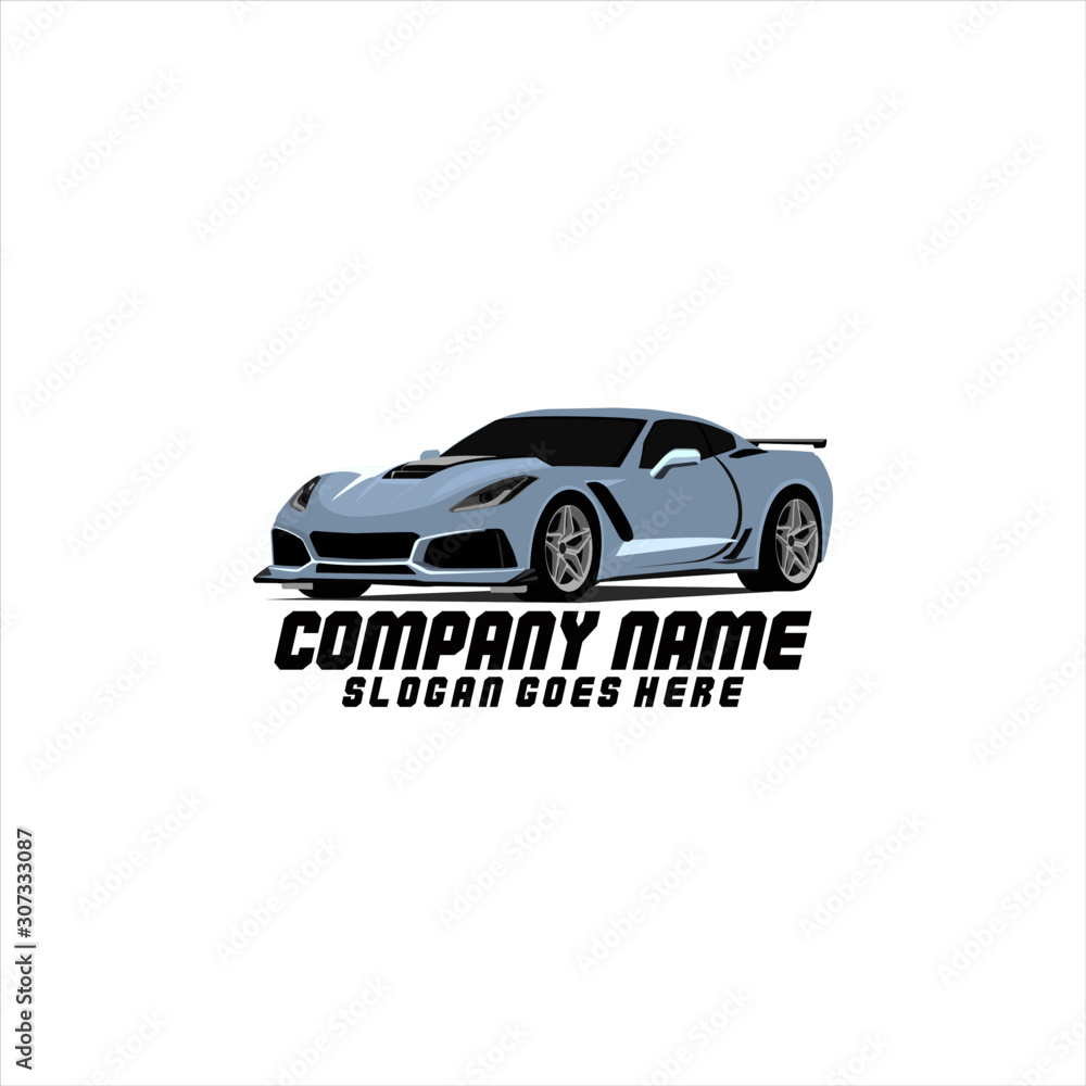 Fototapeta premium Car logo in simple line graphic design template vector